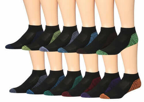 James Fiallo Men's 12-Pairs Performance Low Cut Athletic Sport Socks.