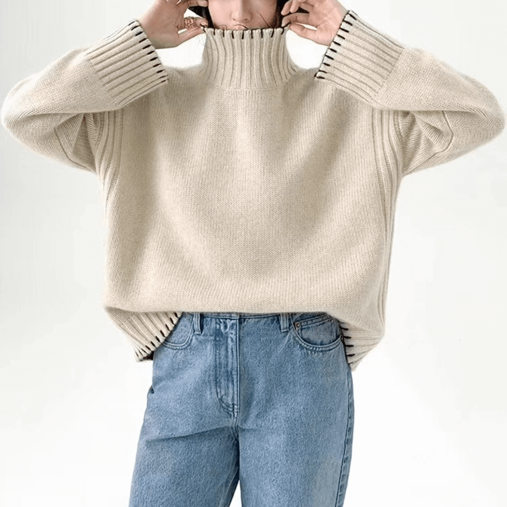 Womens High Collar Turtle Neck Sweater.