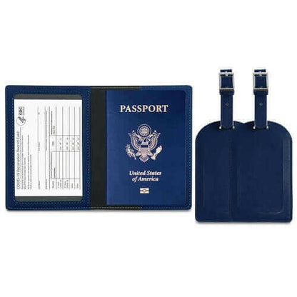 RFID Passport Holder with Travel Luggage Tag (3-Piece Set).