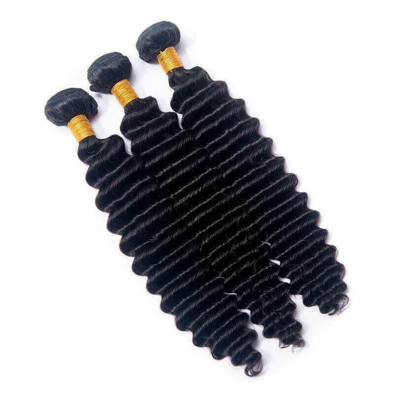 10A Grade 1/3/4 Loose Deep Wave Weave Brazilian Human Hair Extension B.