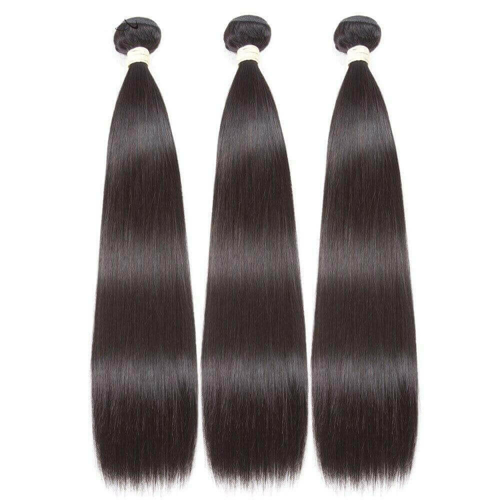 BeuMax 10A Grade 3/4 Straight Hair Bundles with 2x6 Closure Brazilian.