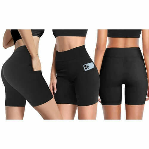 Womens High Waisted Yoga Workout Shorts.