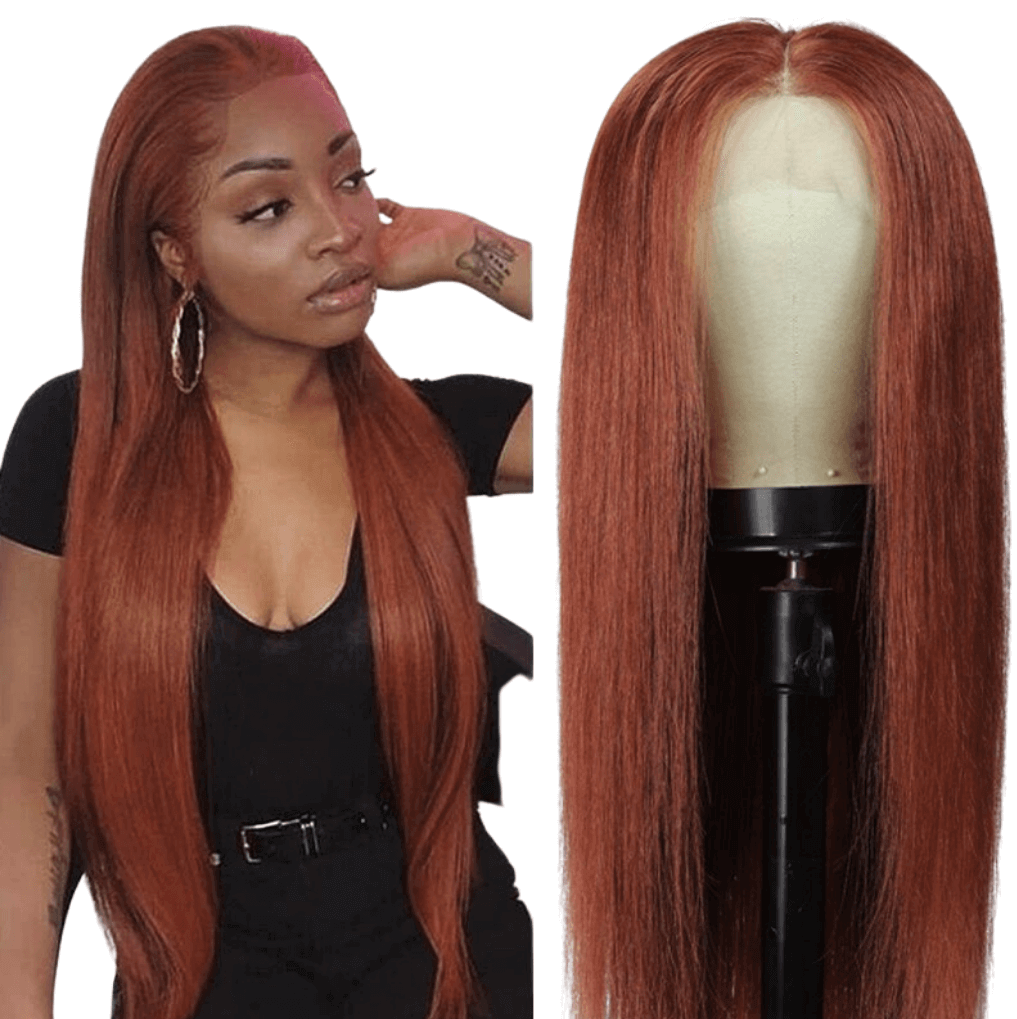 #27 Straight 13x1x4 T part Lace 4x4 Closure wigs Body Wave #33 Transpa.