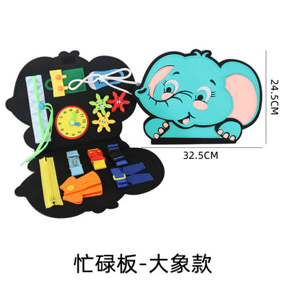 Montessori Busy Board with Felt Clothing for Kids