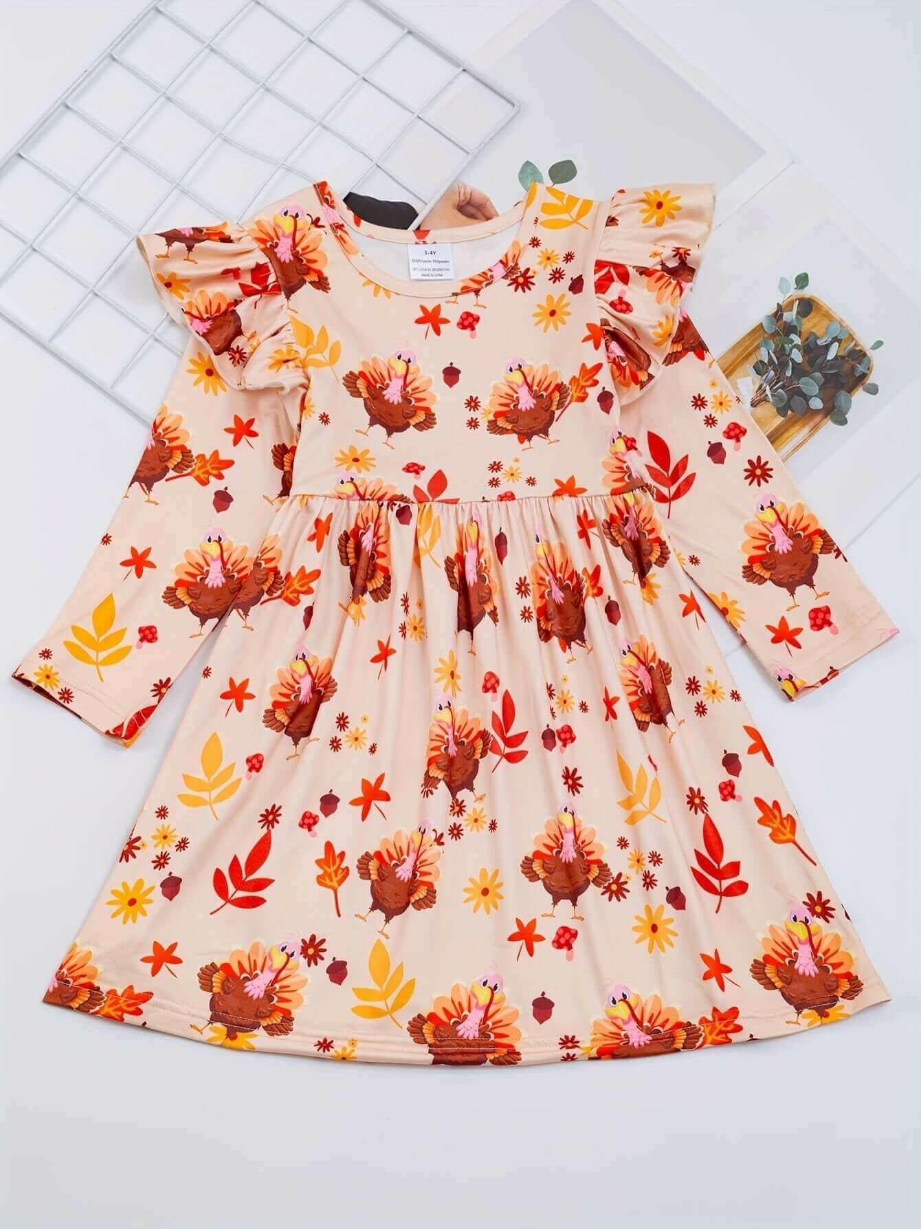 The Felicity Dress - Turkeys 'n Thanksgiving (Assorted Colors).