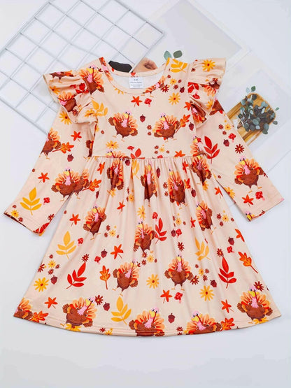 The Felicity Dress - Turkeys 'n Thanksgiving (Assorted Colors).