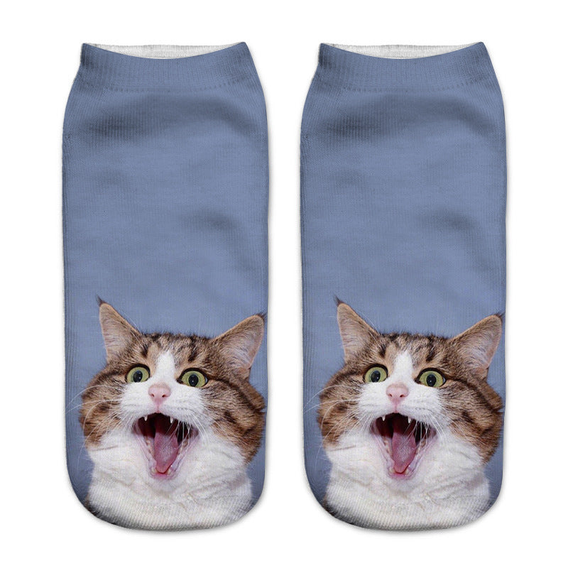 Cute Cat Series 3D Digital Print Socks for Kids