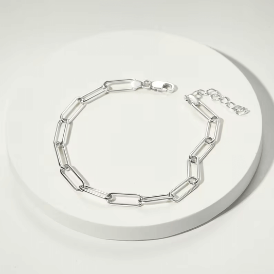 Paperclip Chain Bracelet, Link Chain Bracelet, Bracelet For Women.