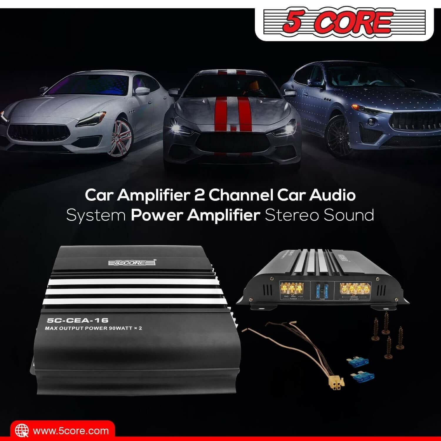 5Core Stereo Car Truck Amplifier 2 Channel Mic Input Amplificador Para