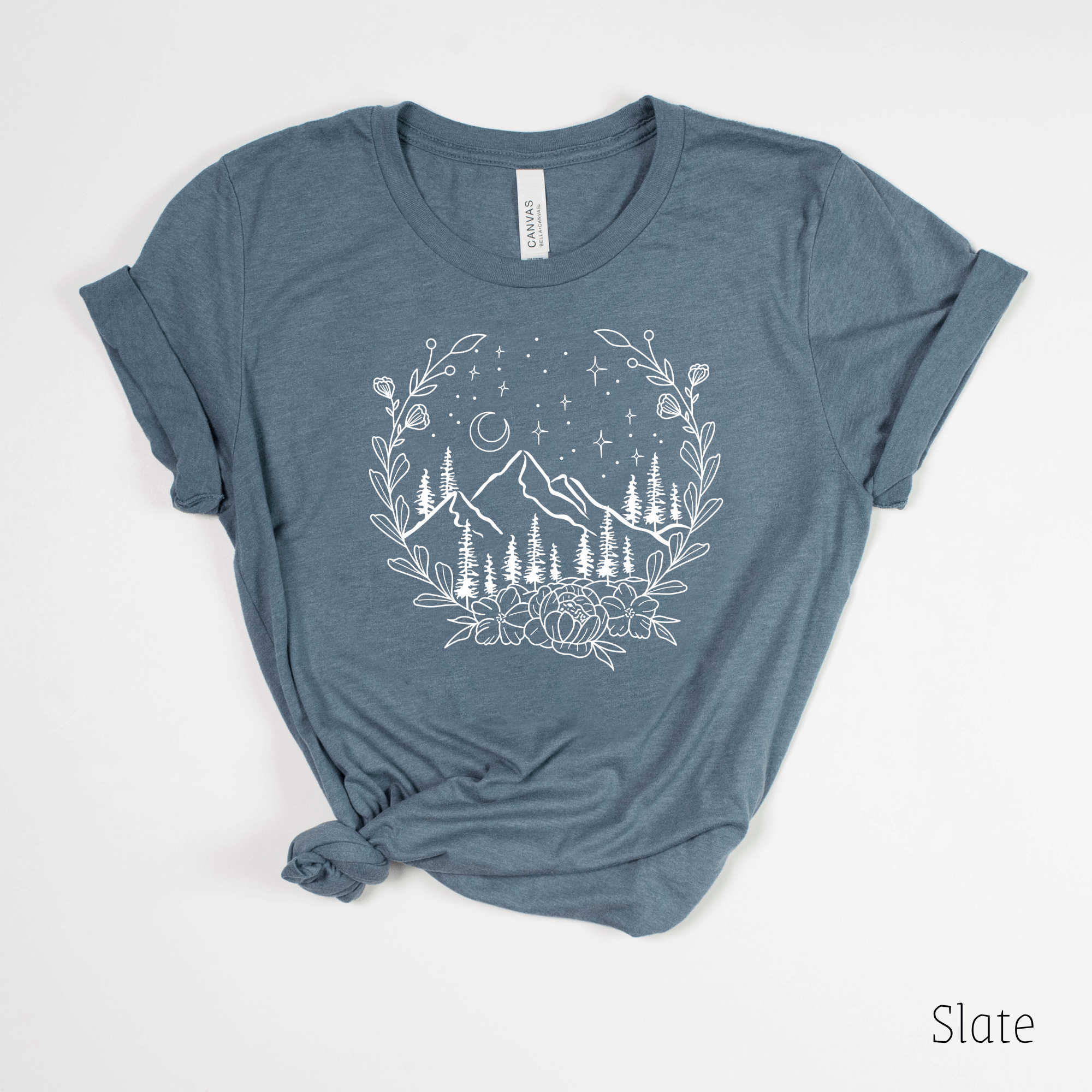 Mountain TShirt, Graphic Tee Nature, Floral Shirts.