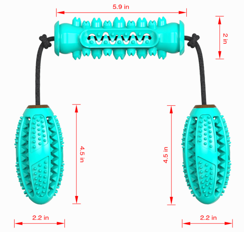 Dog Chew Toys Pet Toothbrush Rubber Bones Teeth Cleaning.