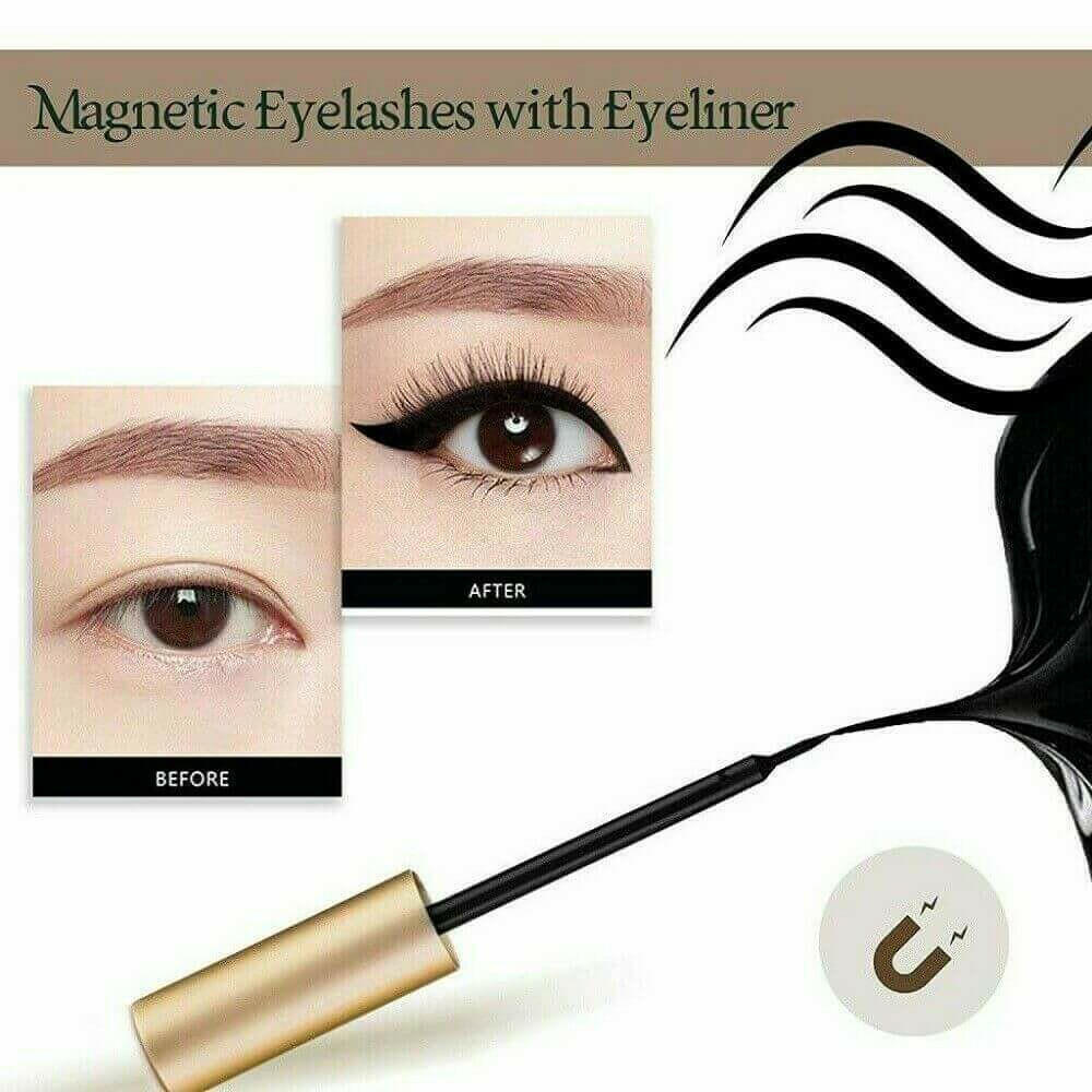 3Pairs Magnetic Liquid Eyeliner with False Eyelashes With Tweezers Set.