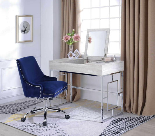 Modern Chic Whitewash Vanity Desk.