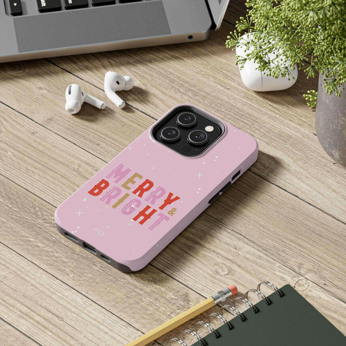 Merry & Bright Tough Case for iPhone with Wireless Charging.