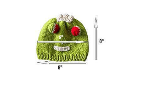 Kids Beanie Hat, Kids Winter Hand-Knitted Wool Frog Animal Theme Hat.