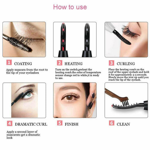 Mini Electric Heated Eyelash Curler Makeup Eye Lasting Beauty Tool.