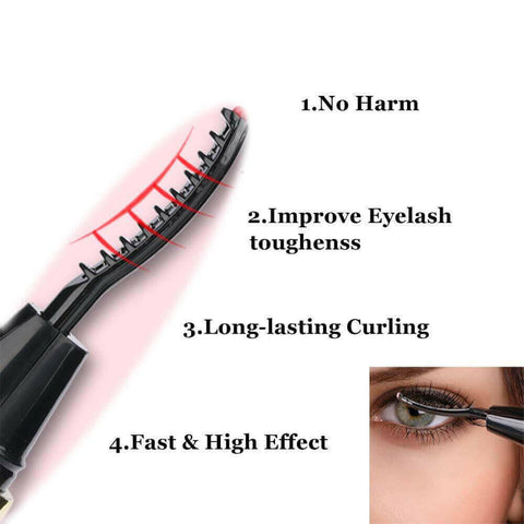 Mini Electric Heated Eyelash Curler Makeup Eye Lasting Beauty Tool.