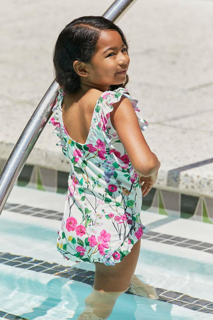 Marina West Swim Bring Me Flowers V-Neck One Piece Swimsuit Cherry