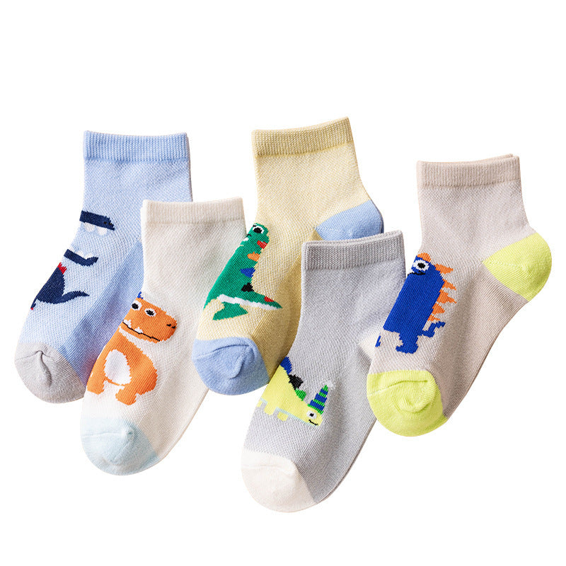 Cartoon Dinosaur Mesh Socks for Kids