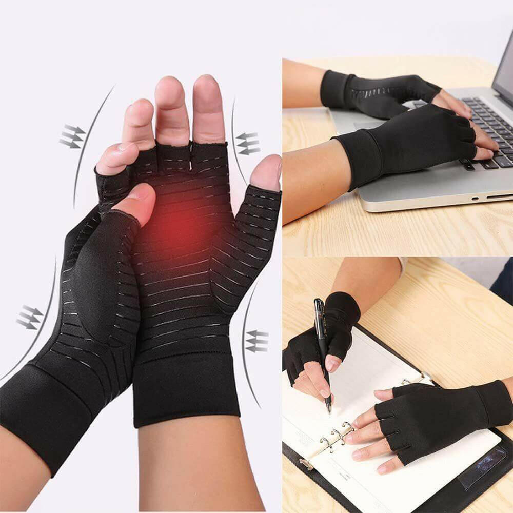 Compression Arthritis Glove Unisex Joint Pain Relief Half Finger Brace.