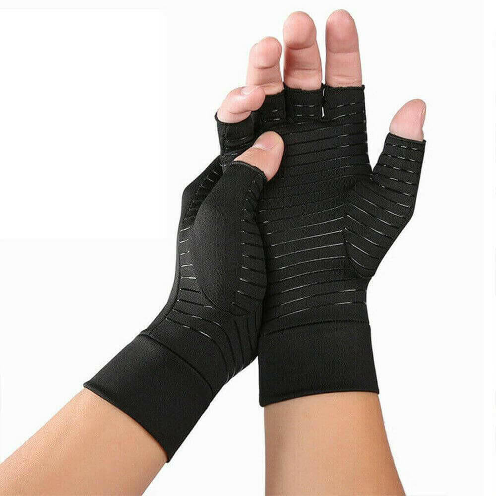 Compression Arthritis Glove Unisex Joint Pain Relief Half Finger Brace.