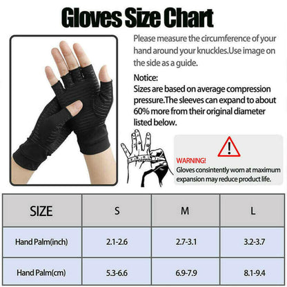 Compression Arthritis Glove Unisex Joint Pain Relief Half Finger Brace.