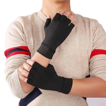 Compression Arthritis Glove Unisex Joint Pain Relief Half Finger Brace.