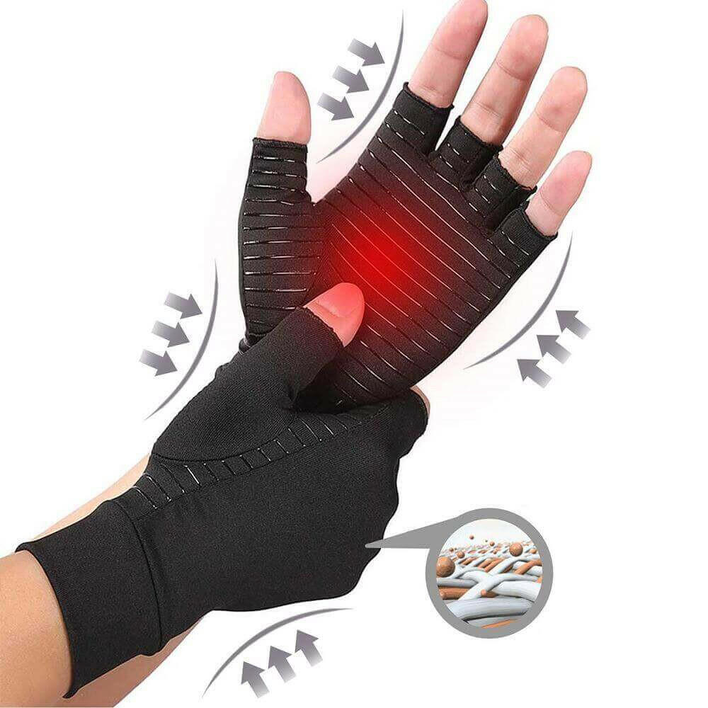 Compression Arthritis Glove Unisex Joint Pain Relief Half Finger Brace.