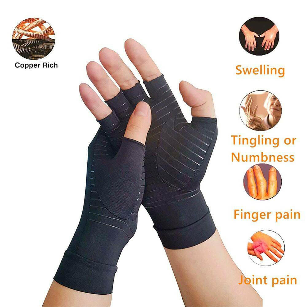 Compression Arthritis Glove Unisex Joint Pain Relief Half Finger Brace.