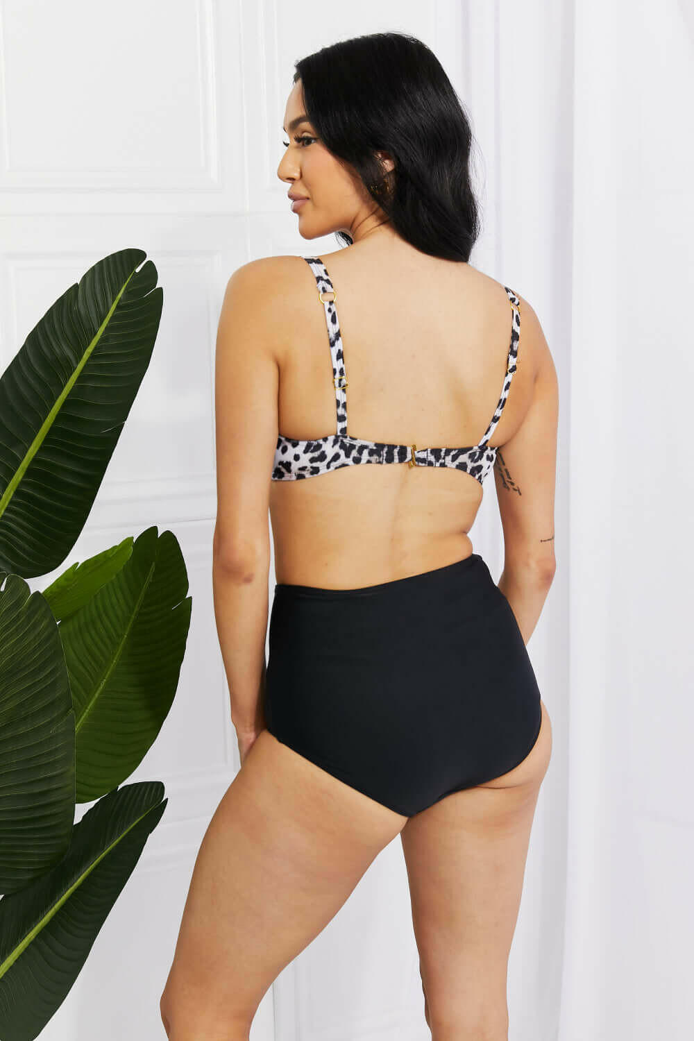 Marina West Swim Take A Dip Twist High-Rise Bikini in Leopard.