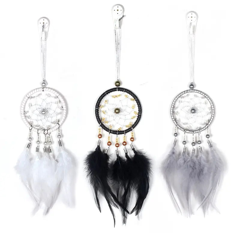 Car Dream Catcher Charm with Feather Tassel Pendant