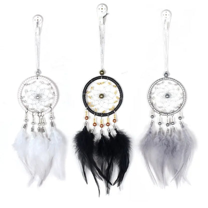 Car Dream Catcher Charm with Feather Tassel Pendant