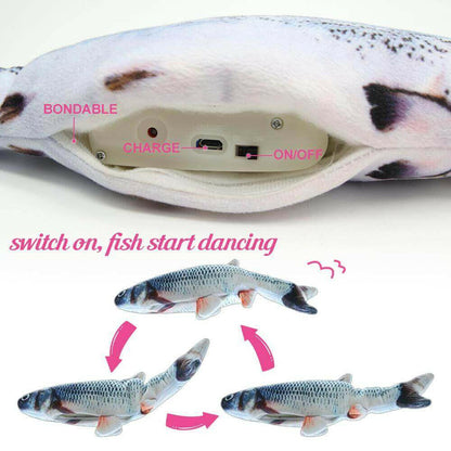 Electronic Pet Cat Toy Electric USB Charging Simulation Fish Toys.