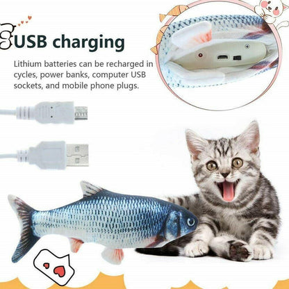 Electronic Pet Cat Toy Electric USB Charging Simulation Fish Toys.