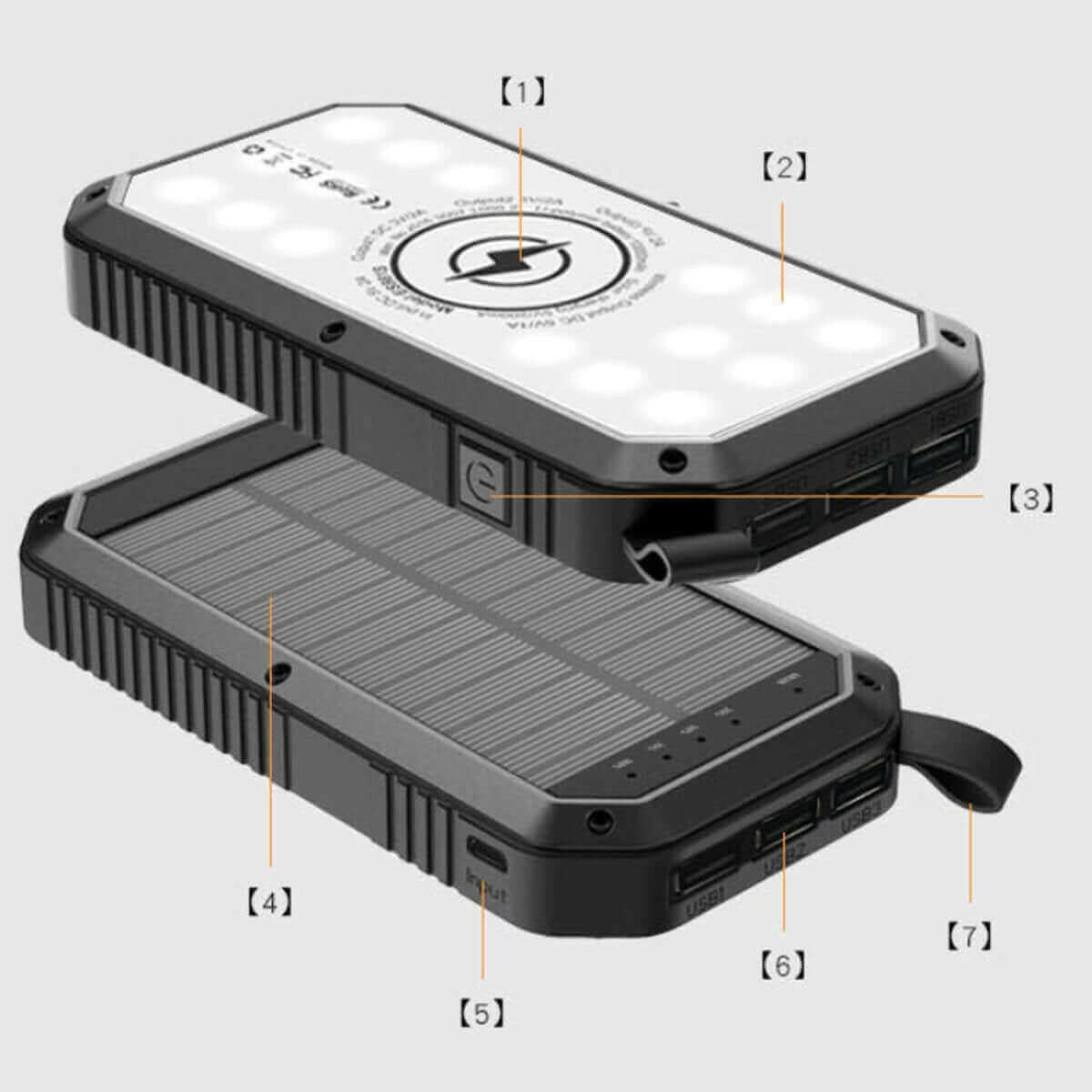 Sun Chaser Mini Solar Powered Wireless Phone Charger 10,000 mAh With.