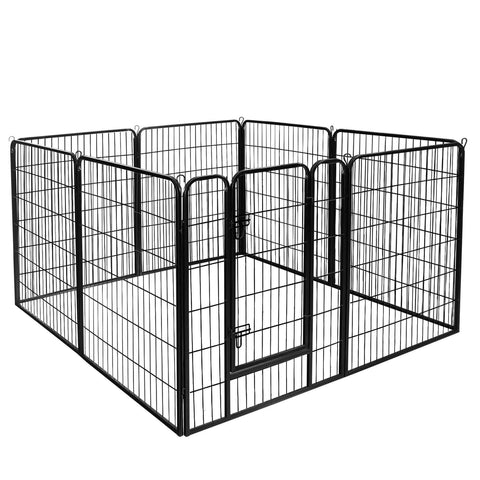 39" Height Outdoor Pet Playpen Metal Exercise Fence Kennel Dog Playpen - 8 Panels