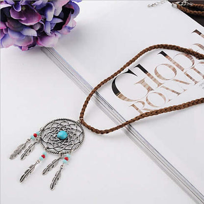 Dream Big Dreamcatcher Necklace with Howlite &amp; Turquoise
