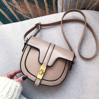 Western-Style Leather Saddle Shoulder Bag