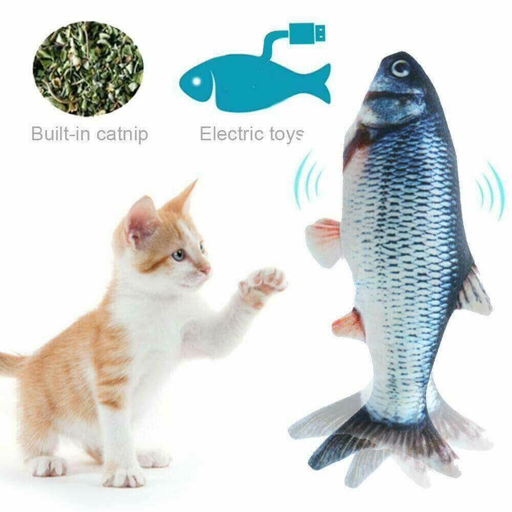 Electronic Pet Cat Toy Electric USB Charging Simulation Fish Toys.