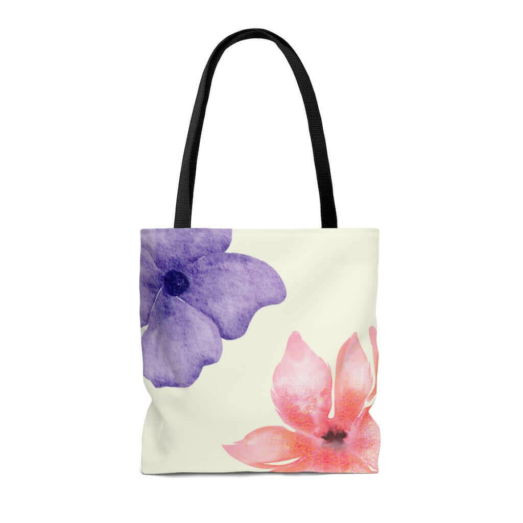 Fresh Floral Print Beach Shopper Tote Bag Medium.