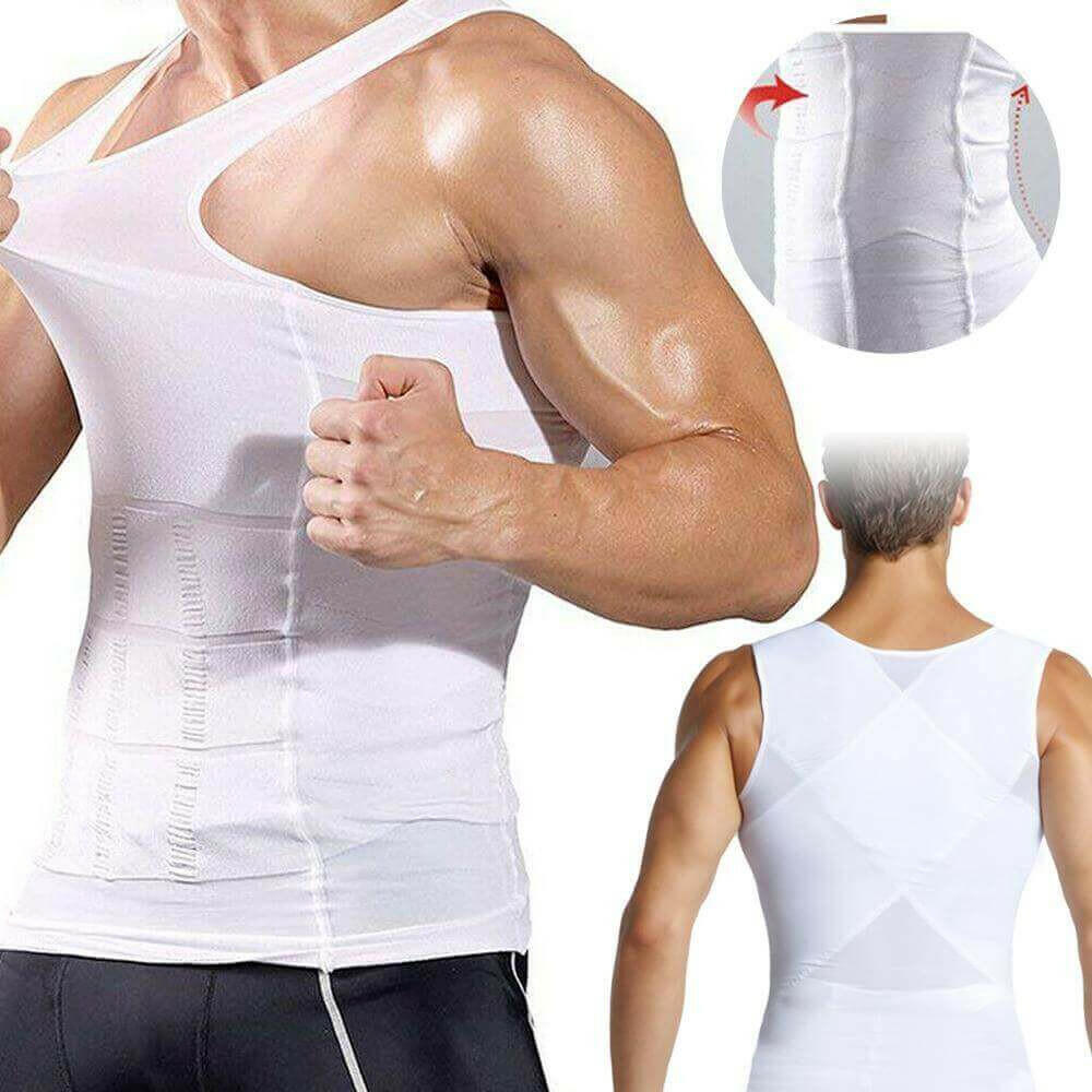 Men's Slimming Vest Body Shaper Corrective Posture Belly Compression.