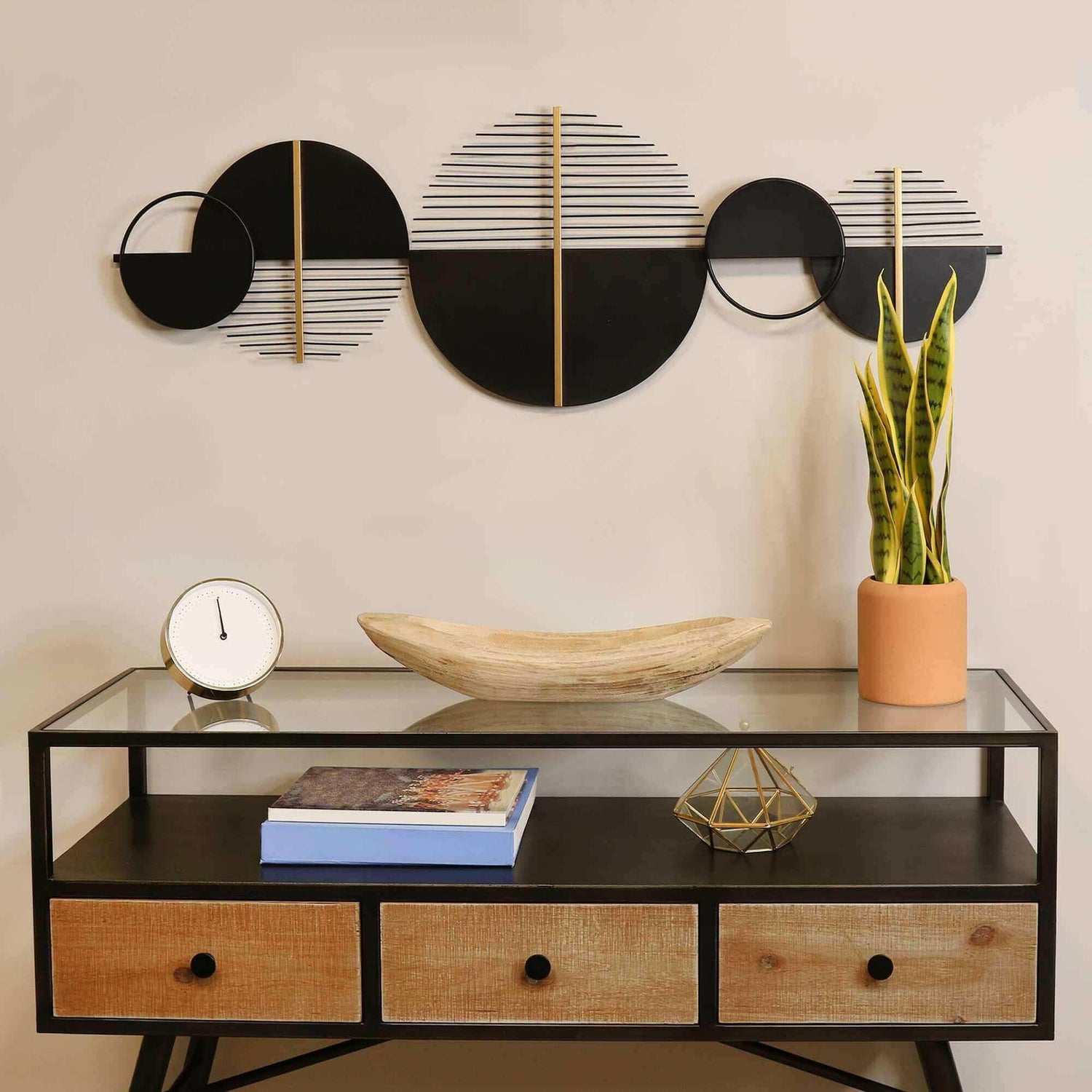 48 Black &amp; Gold Modern Metal Centerpiece