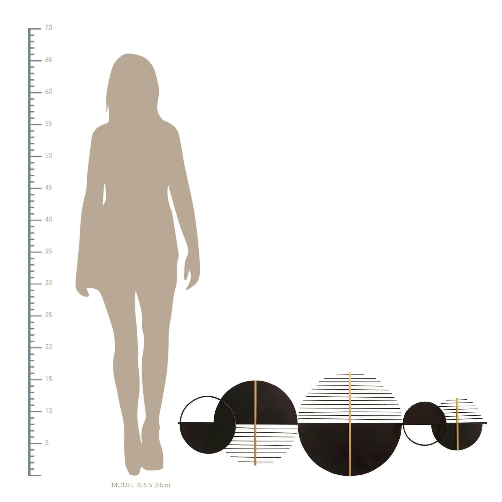 48 Black &amp; Gold Modern Metal Centerpiece