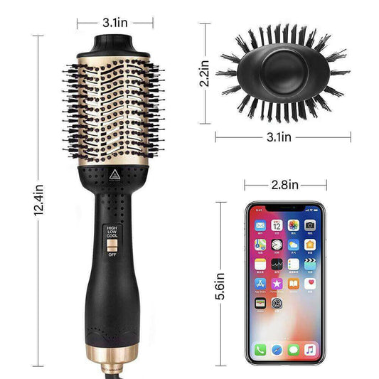 Hair Dryer Hot Air Brush Styler Electric Ion Blow Dryer Brush