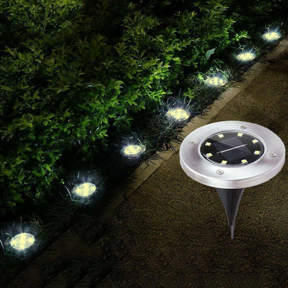 4 LEDs Solar Powered Buried Light Outdoor Pathway Garden Decking Lamps.