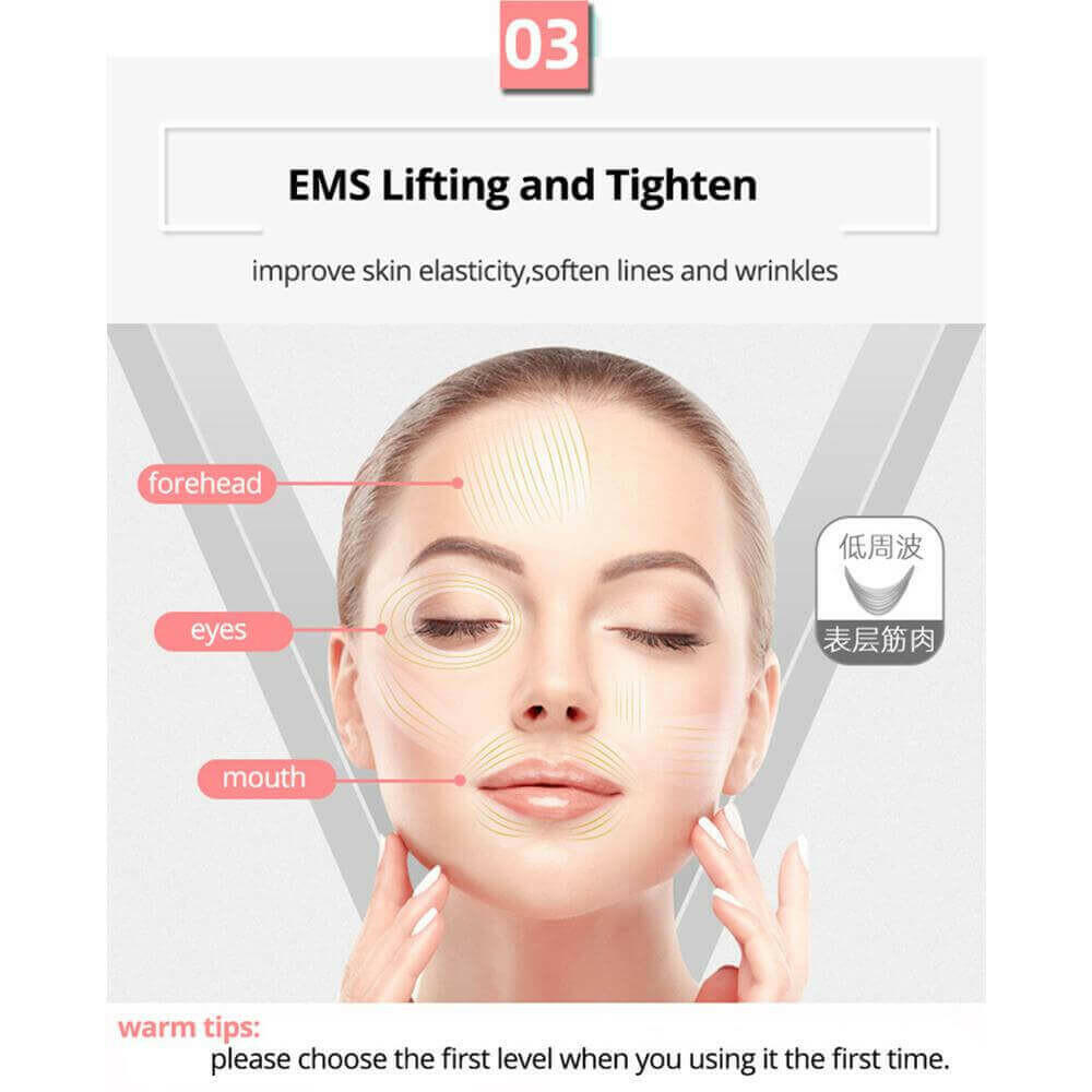 Facial Mesotherapy LED Photon Face Wrinkle Removal Skin Care Massager.