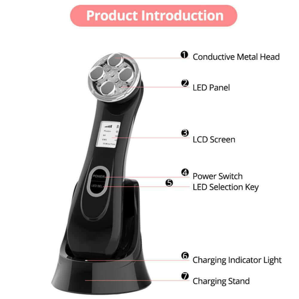 Facial Mesotherapy LED Photon Face Wrinkle Removal Skin Care Massager.