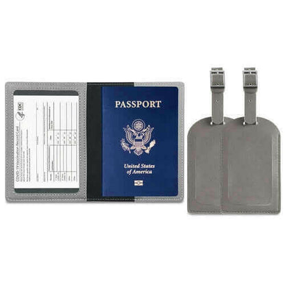 RFID Passport Holder with Travel Luggage Tag (3-Piece Set).