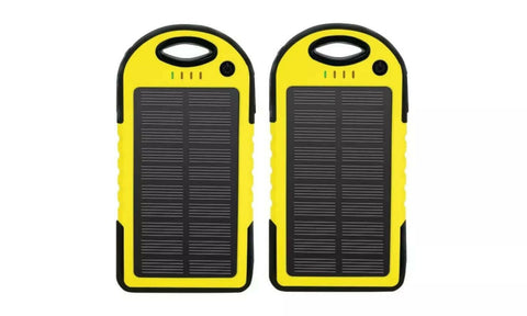 5,000 mAh Water-Resistant Solar Smartphone Charger (2-Pack).