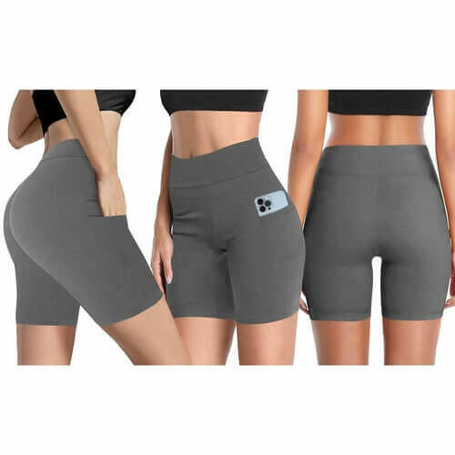 Womens High Waisted Yoga Workout Shorts.